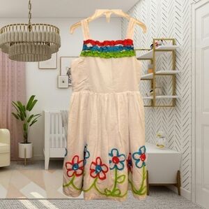 🥳HP! Rare Editions White Embroidered Ruffled Flower Summer Dress Size 6X